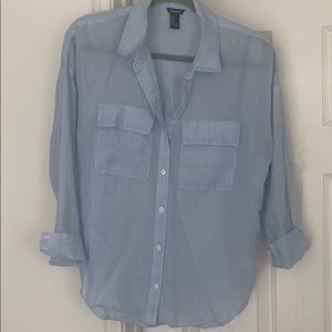 Forever 21 blue and white collard shirt.